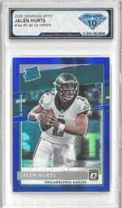 2020 Panini Donruss Optic Jalen Hurts #164 Rc Blue Hyper 💎 DSG 10 Gem Mint - Bild 1 von 2