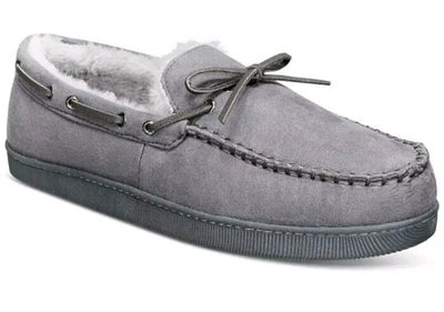 Zapatillas de mocasín de gamuza sintética gris Club Room para hombre con forro de piel sintética S 6-7 Foto 1 de 4