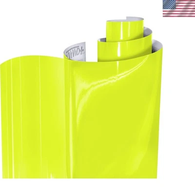 Bright Neon Yellow Headlight/Taillight Wrap - 12" x 48", Easy Install Foto 1 de 2