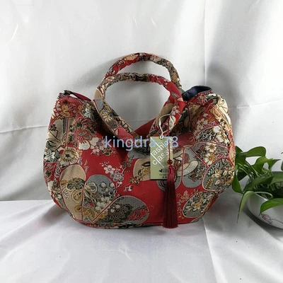 Bolso de Hombro 47cm Exquisitamente Mujer Retro Flecos Algodón Lona Hechos a Mano Bolsos Foto 1 de 4
