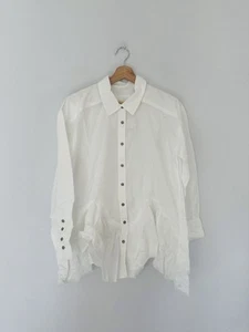 Free People Dress Size XS White Shirt Tiered Boho Short Mini Oversized Boyfriend - Bild 1 von 9