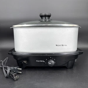 🍳🍽️ Vintage WEST BEND 5 Qt Slow Cooker Crockpot & Griddle w/ 5 Settings  🍳🍽 - Picture 1 of 6