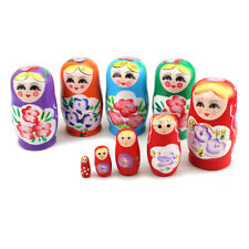5Pcs Babushka Russian Nesting Dolls Matryoshka Stacking Wooden Toy Kit Gift