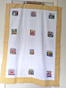 Nursery Cot/ Bed Cover Blanket Embroidered Rabbits. 12 Months Seasonal Theme - Picture 1 of 9