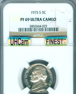 1975 S Jefferson Nickel 5C NGC PF69 ULTRA CAMEO Quality - Picture 1 of 2