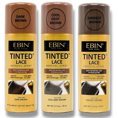 EBIN New York Tinted Lace Aerosol Spray- Wig Lace Tint Spray 80ml-FAST UK POST!! - Image 1 of 4