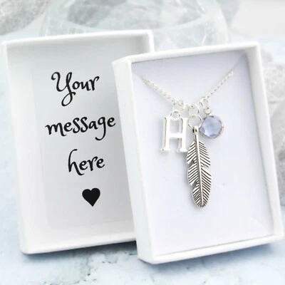 Feather Necklace, Personalised Gift, Angel Necklace, Memorial Gift, Comfort Gift - Image 1 of 4