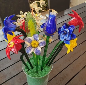 Blumen aus Glas inclusive Vase - Bild 1 von 12