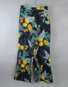 Anthropologie Maeve Escape Pants Womens 14 Tropical Print Wide Leg Side Slit - Picture 1 of 10