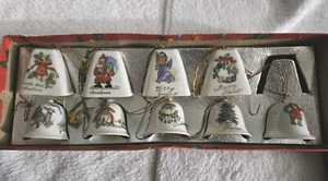 Vintage 50er Jahre 10 Teile China Porzellan SM Weihnachtsglocke Orig Karton fehlt 1 - Bild 1 von 20