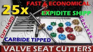 25x Carbide Tipped Valve Seat Cutter set 30 45 70 Vintage Cars & Motorcycles - Picture 1 of 6