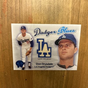 2001 Fleer Greats of the Game "Dodger Blues" DON DRYSDALE Game Used Jersey HOF - Picture 1 of 2