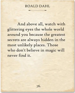 Roald Dahl Quote Poster And Above All 11x14 Unframed Literary Wall Art - Picture 1 of 5