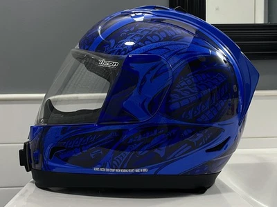 Casco completo Icon Alliance Speed metal azul pequeño Foto 1 de 4