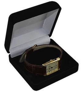 1 x Luxury Black Velvet Watch Bracelet Box with c-clip insert - Watch Gift Box - Picture 1 of 3