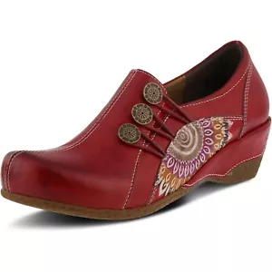 L’Artiste by Spring Step Agacia Leather Slip on Clog - Red 36M NEW - Picture 1 of 6