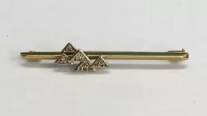 Vintage 18ct Gold Tested Brooch With Diamond 2.9g Length 4.3cm - Picture 1 of 9