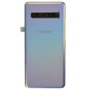 Back Glass with Camera Lens for Samsung Galaxy S10 5G Crown Silver OEM Replace - Picture 1 of 2