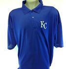 Mens MLB Majestic Kansas City KC Royals Birdseye Polo Baseball Synthetic Shirt