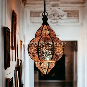 Modern Turkish Hanging Lamps Handmade Moroccan Ceiling Lights Home Lantern Gifts - Picture 1 of 8