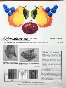 Herrschners Latch Hook Rug Kit Fruit 17x32 Half Circle Jeannette Crews 2001 - Picture 1 of 8