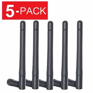 5er-Pack RP-SMA Antenne für WiFi 2,4 GHz/5 GHz WLAN Router oder Karte (schwarz) - Bild 1 von 6