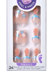 KISS IMPRESS PRESS-ON TOE NAILS ONE-STEP GEL PEDICURE TOENAILS PARADISE TICKET - Picture 1 of 6