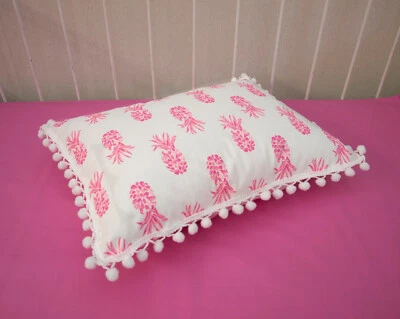 Decorative Pillow COVER Only - Pink Pineapple - Made to Order - Choose your size - Image 1 of 4