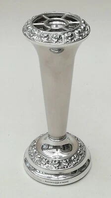 Jarrón Ianthe plateado flor ramos con rana 14 cm de alto vintage Foto 1 de 4