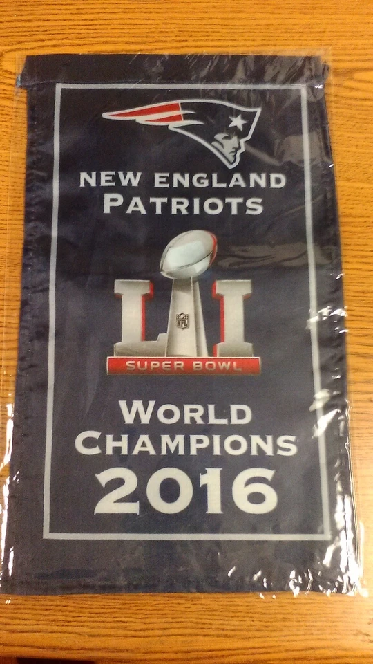 NFL NEW ENGLAND PATRIOTS 2016 WORLD CHAMPIONS SUPER BOWL LI BANNER 8"X 14" NEW - Image 1 of 1