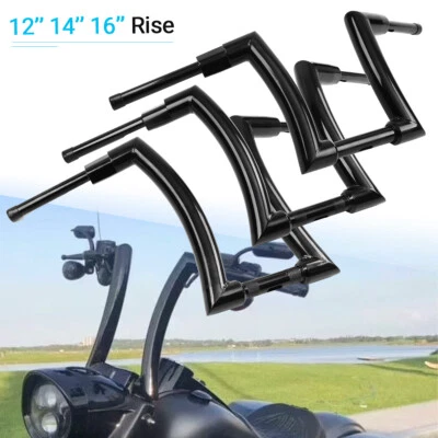 DNA Monster 12" 14" 16" Rise 2" Ape Hanger Handlebar Fat Bars For Harley Touring - Image 1 of 4