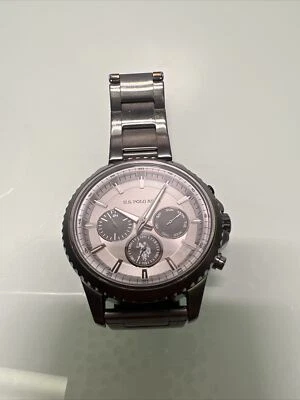 Reloj Polo Assn de EE. UU. para hombre tono gris cara de acero inoxidable Foto 1 de 4