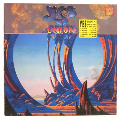 YES - Union  1991 EU 1st issue vinyl LP NM  w/ hype sticker German pressing - Image 1 of 4