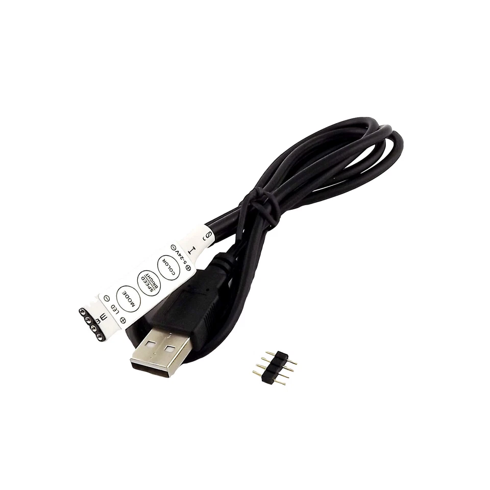 LED Mini Controller 3 Key 5V USB Cable for 5050 RGB Led Stirp Light to PC TV Tab - Image 1 of 4