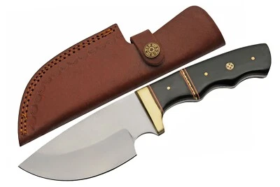 9.5" Buffalo Skinner Knife Stainless Steel Blade Resin Handle Leather Sheath - Image 1 of 4