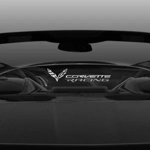 Clear Corvette Racing Flag ETCHING Blocker Wind Restrictor® For 14-19 C7 Coupe - Picture 1 of 6