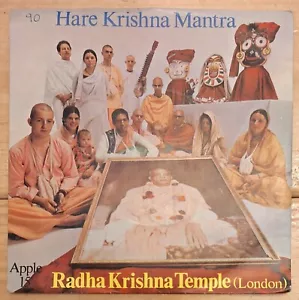 RADHA KRISHNA TEMPLE Hare Krishna Mantra / Prayer Apple 15 from 1969 With Insert - Picture 1 of 6