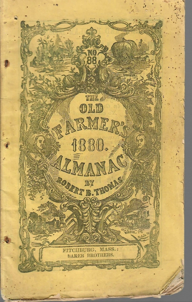 1880 Old Farmer's Almanac by Robert B. Thomas Number 88 Foto 1 de 1