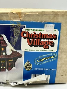 Christmas Village Building Train Depot Wee Crafts Painted 6 Inch in Box - Picture 1 of 17