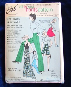 Else California All in One Pants Multi Size Pattern Vintage 1973 - Picture 1 of 3