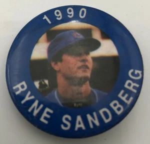 Ryne Sandberg Chicago Cubs 1990 JKA Vincentown MLBPA Baseball Button Pinback - Picture 1 of 2