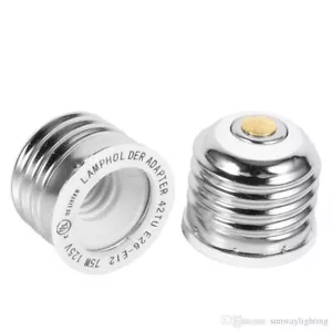 E26 to E12 Medium Screw to Candelabra Socket Light Bulb Socket Adapter Reducer - Picture 1 of 8