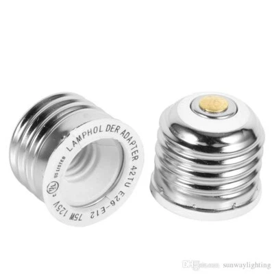 E26 to E12 Medium Screw to Candelabra Socket Light Bulb Socket Adapter Reducer - Image 1 of 4