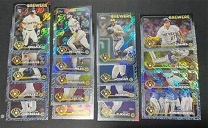 2024 Topps Montgomery Club BREWERS HOLO FOIL ESTAMPADO EQUIPO CONJUNTO 18 CARTAS - Imagen 1 de 1