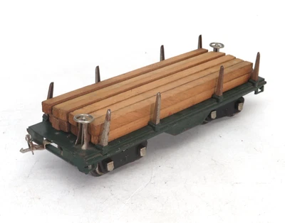 Lionel Trains #511 Tinplate Flat Car with Lumber, Prewar, Standard Gauge (H) - Image 1 of 4