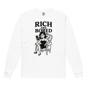 Rich and Bored Garment-dyed schweres Langarmshirt - Bild 1 von 13