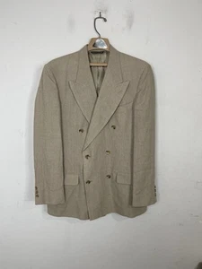 Blazer Banana Republic Para Hombre 40 Beige 100% Lino Dinero Antiguo De Colección Doble Pecho - Imagen 1 de 8