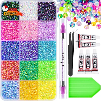 18000 PIEZAS Estrás de Gelatina de Resina para Artesanía, Multicolor 3mm Espalda Plana Arco Iris Foto 1 de 4