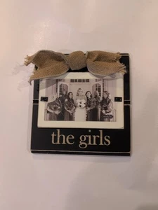 Mud Pie Black Picture Frame Burlap Bow "The Girls" Table Decor - Picture 1 of 4