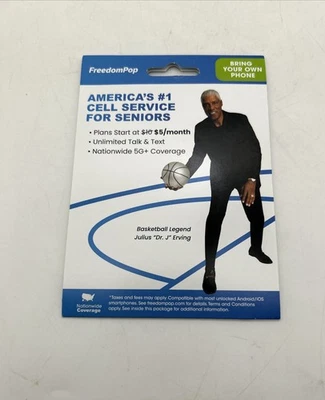 Freedom Pop Bring Your Phone $5 Plans Unlimited Call 5G Nationwide - New - Image 1 of 3